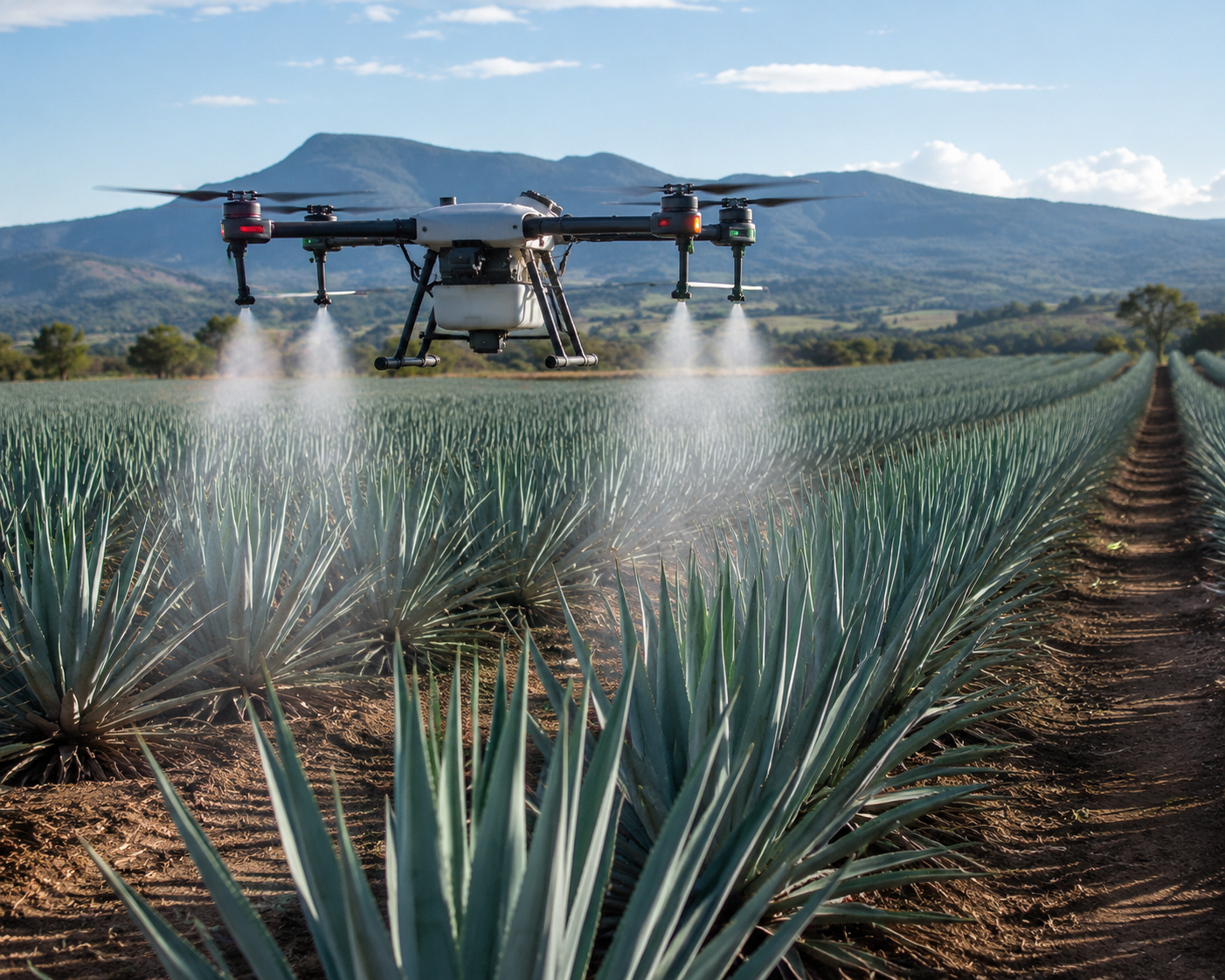 Drone Spraying Agave